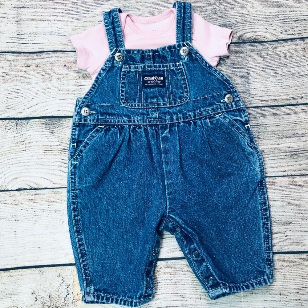 Osh Kosh Denim Overall+Gap Bodysuit 0-3